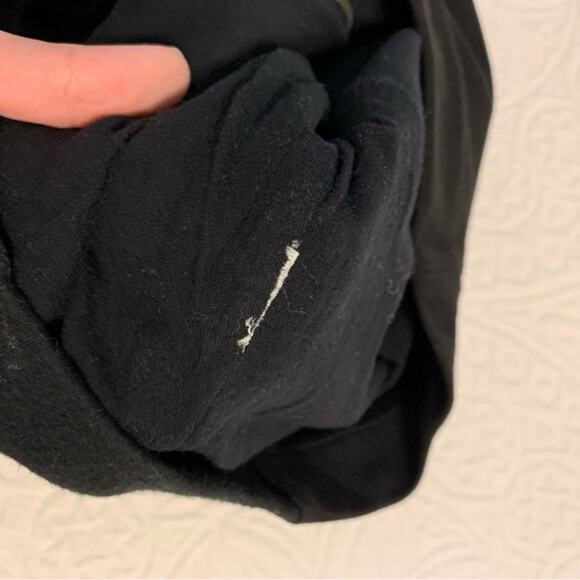 Club Monaco Black Faux Suede Long Sleeve Crop Top - Picture 8 of 12